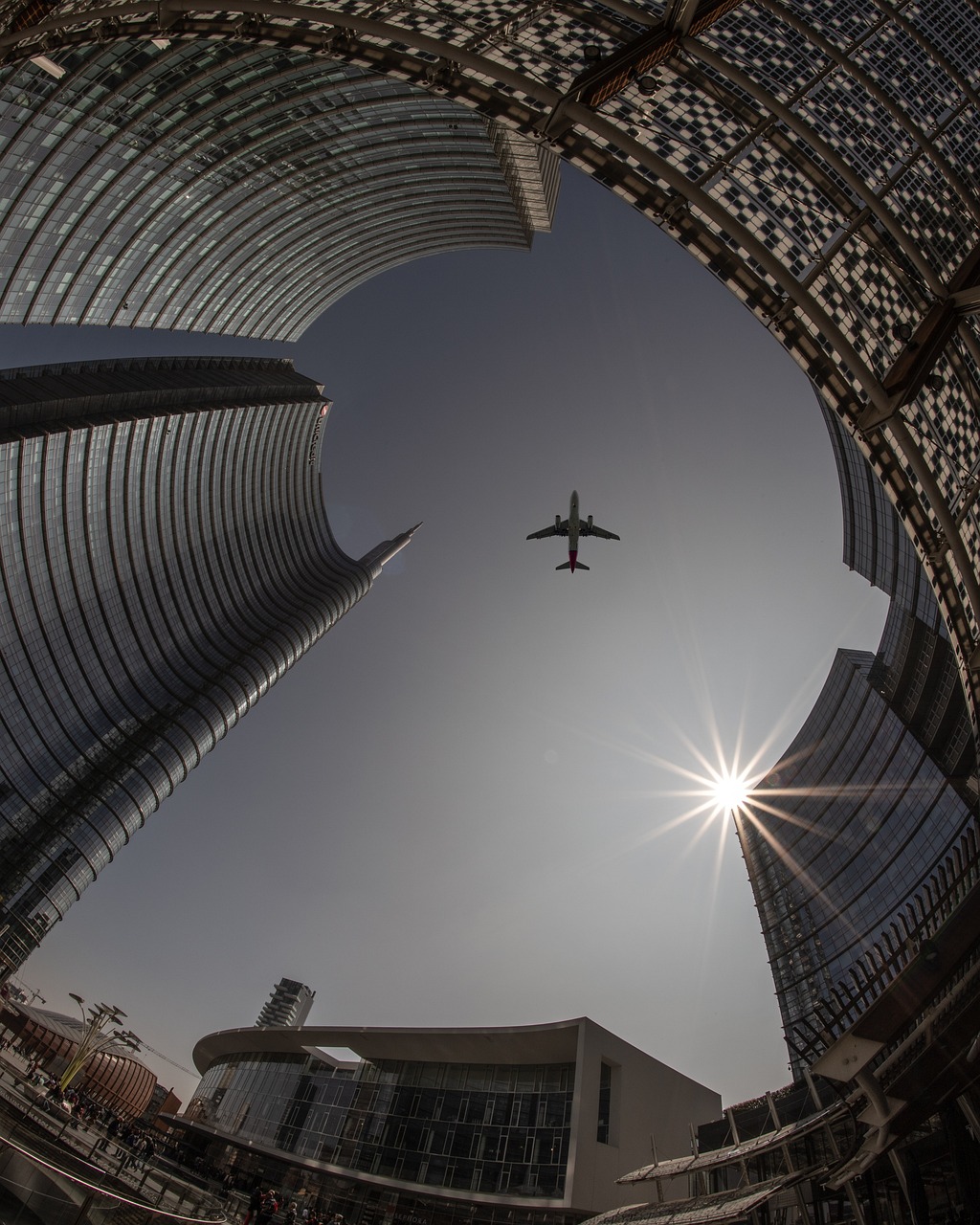 plane, city, architecture